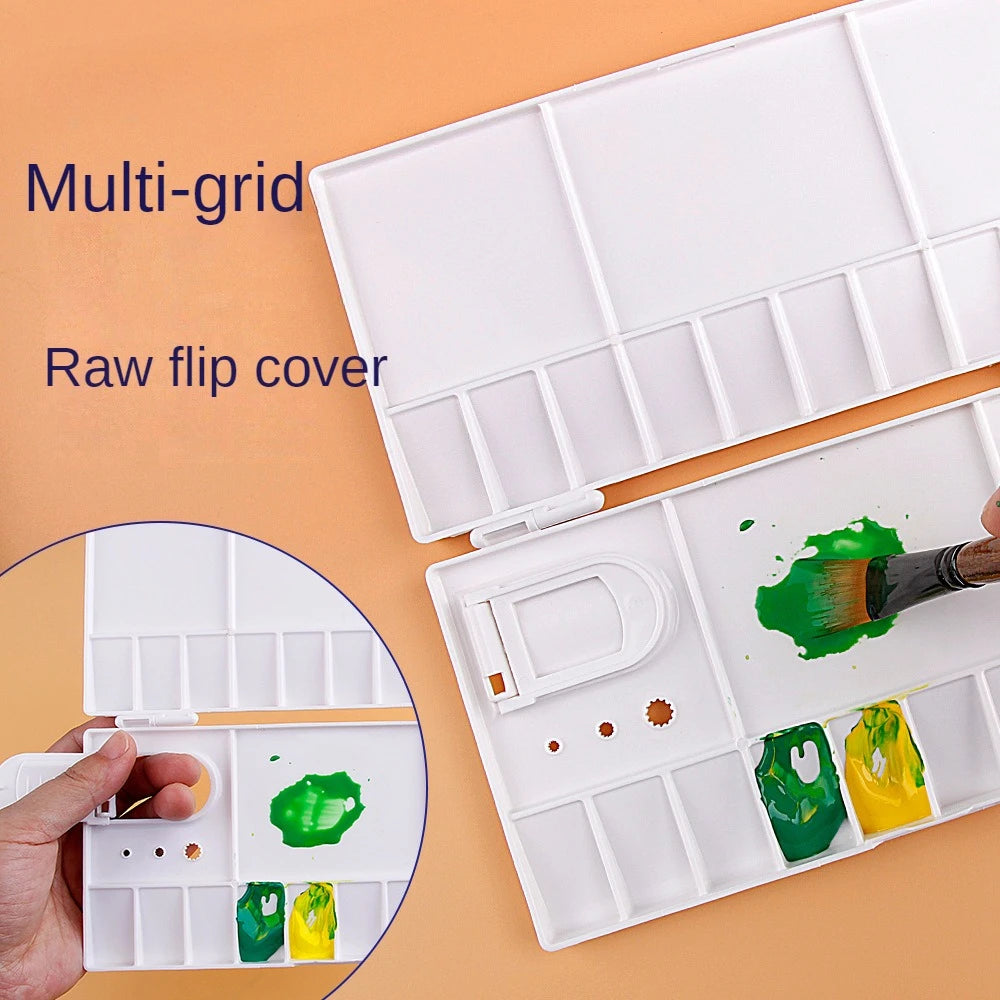 20Grid Folding Watercolor Palette Watercolor Paint Tray Box Renovate Cover Pigment Box Painting Tool Artistic Supplies