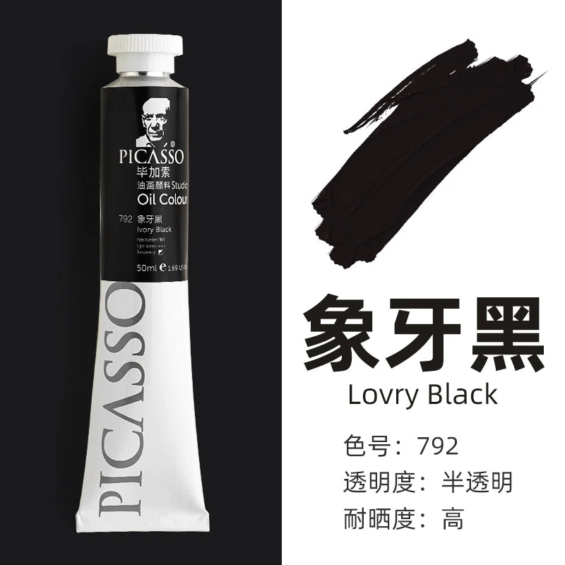 170ml LargeTubes Oil Paint Non-Toxic Excellent Tinting Strength, Mixable for Canvas Painting Artist Beginners DIY Art Supplies