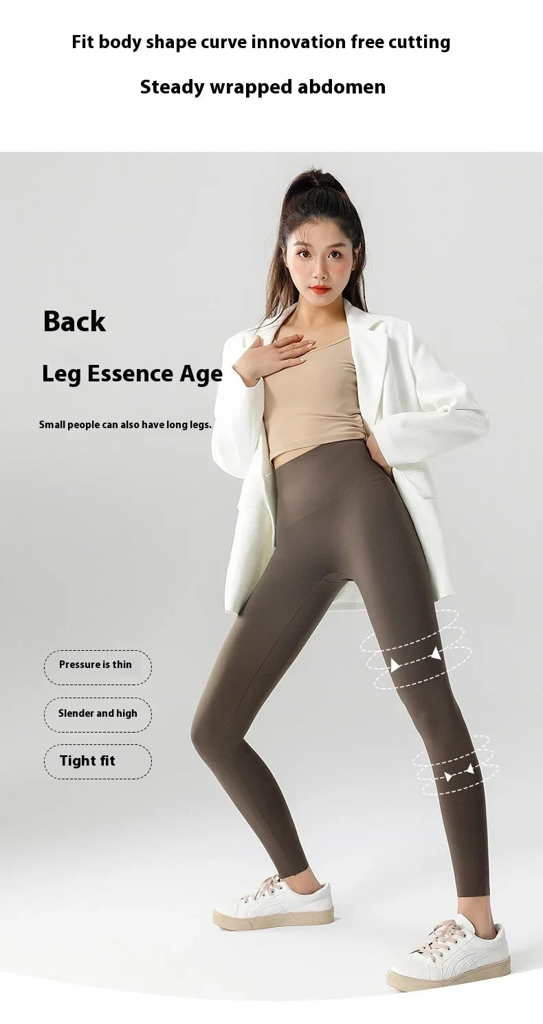 Women's Autumn Winter Thickened Alpaca Velvet Black Shark Leggings High Waist Slim Seamless Fleece Warm Leggings