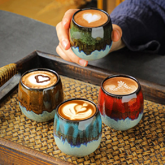 80ml Ceramic Cup Kiln Italian Espresso Coffee Cup Small Espresso Coffee Cup Living Room Coffee Table Tea Set Drinking Utensils