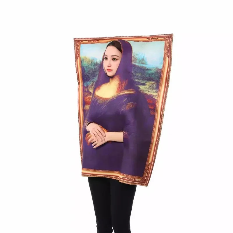 Hot Sale Halloween Mona Lisa COS Party Costume Funny And Funny Cartoon Mural Painting Costume Activity Performance Clothing