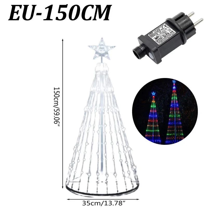 Animated Lightshow Cone Christmas Tree Led Yard Light Led String Lights Waterproof IP44 Home Xmas Outdoor Decoration EU Plug