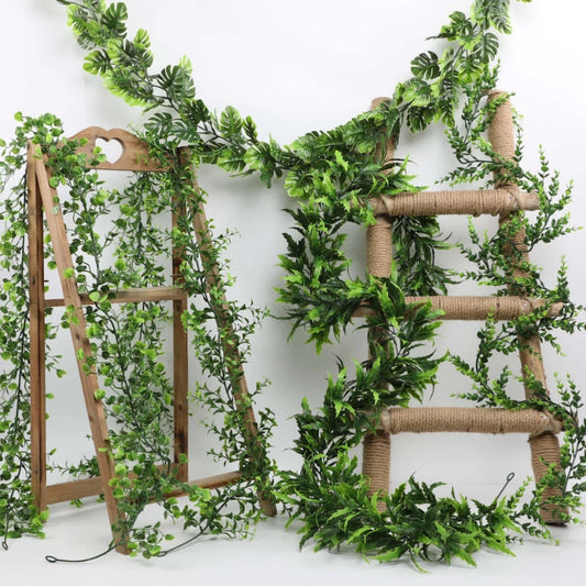 Eucalyptus Leaves Artificial Garland Rattan Eucalyptus Vine for Wedding  Arch Wall Backdrop Green Hanging VineF ake Plants