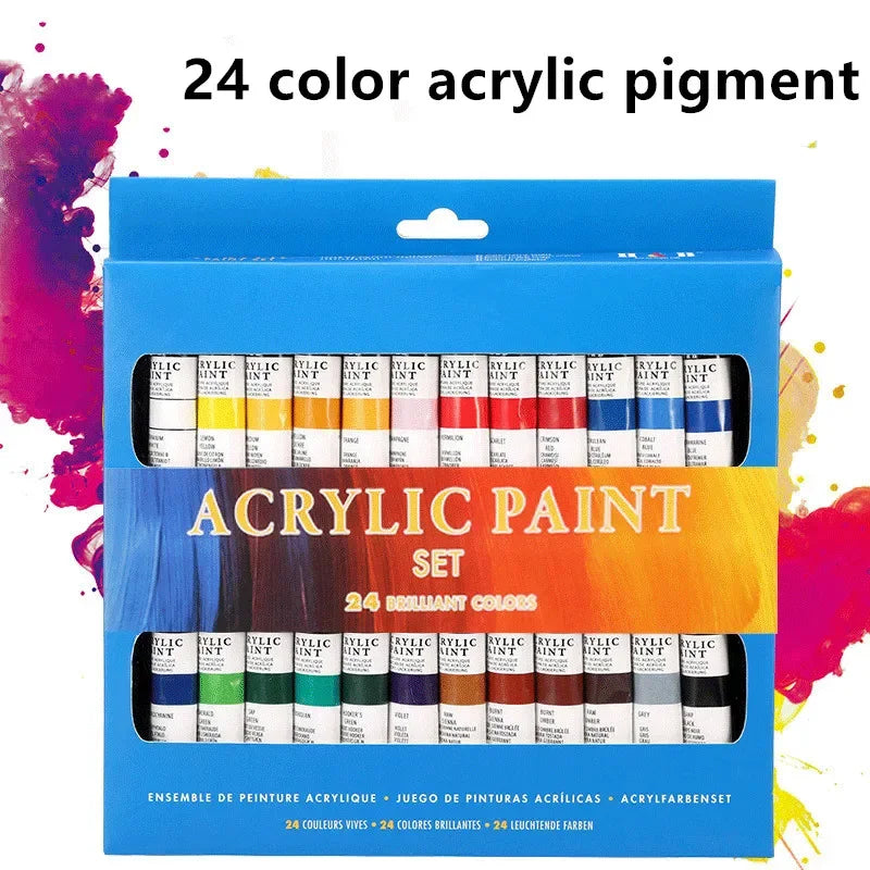 12/24 Colors 12ml Tube Acrylic Paint Professional Oil Paints Colors Painting Drawing Pigments Art Supplies Set Profissional