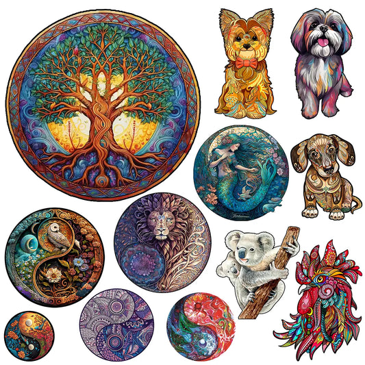 Unique Wooden Jigsaw Puzzles For Adults Kids Wooden Puzzle Educational Toys Gifts Wood DIY Crafts Tree of Life Puzzle Games