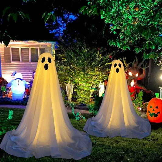 Ghost Spooky Halloween Decor Battery Light Home Ghost Front Porch Yard Courtyard Standing Halloween Horror Decoration