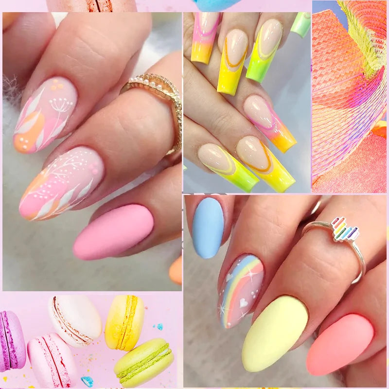 10Pcs Gel Nail Polish Set Macaron Color Semi Permanent UV Gel Varnish For Summer Long Lasting Manicure Kit Soak Off Nail Supplie