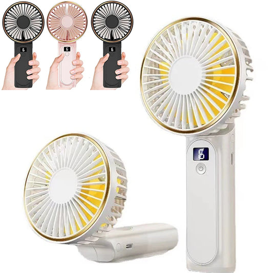 Portable Multifunctional Detachable Outdoor Camping LED Light Hands Free Tent Cooling Mini Fan 6 Speeds