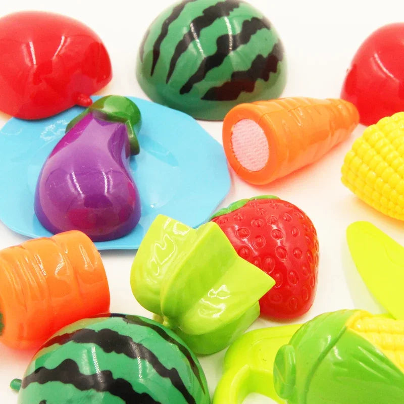 Drop Shipping 10PC /Set Plastic Kitchen Toy Fruit Vegetable Cutting Kids Pretend Play Toy Educational Cook Cosplay Kitchen Toys