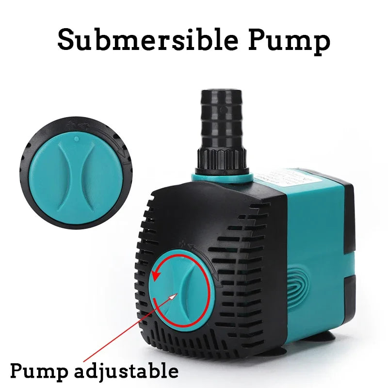 220V-240V Ultra-Quiet 3W-70W Multifunction Submersible Water Fountain Pump Filter Fish Pond Aquarium Water Pump Tank Fountain