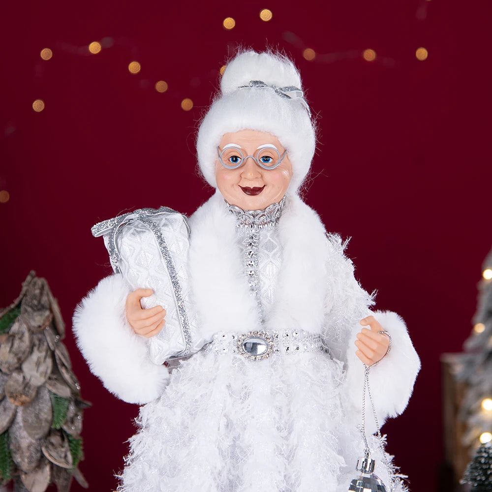 Santa Claus Granny Doll 50cm Standing Santa Claus Ornament Christmas Scene Doll Decoration 2024 Christmas Gift For Children