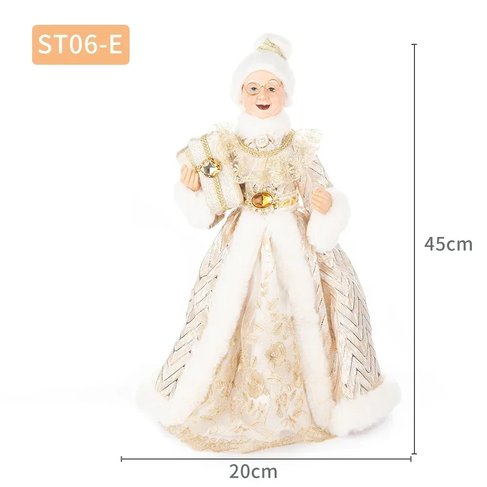 Santa Claus Granny Doll 50cm Standing Santa Claus Ornament Christmas Scene Doll Decoration 2024 Christmas Gift For Children