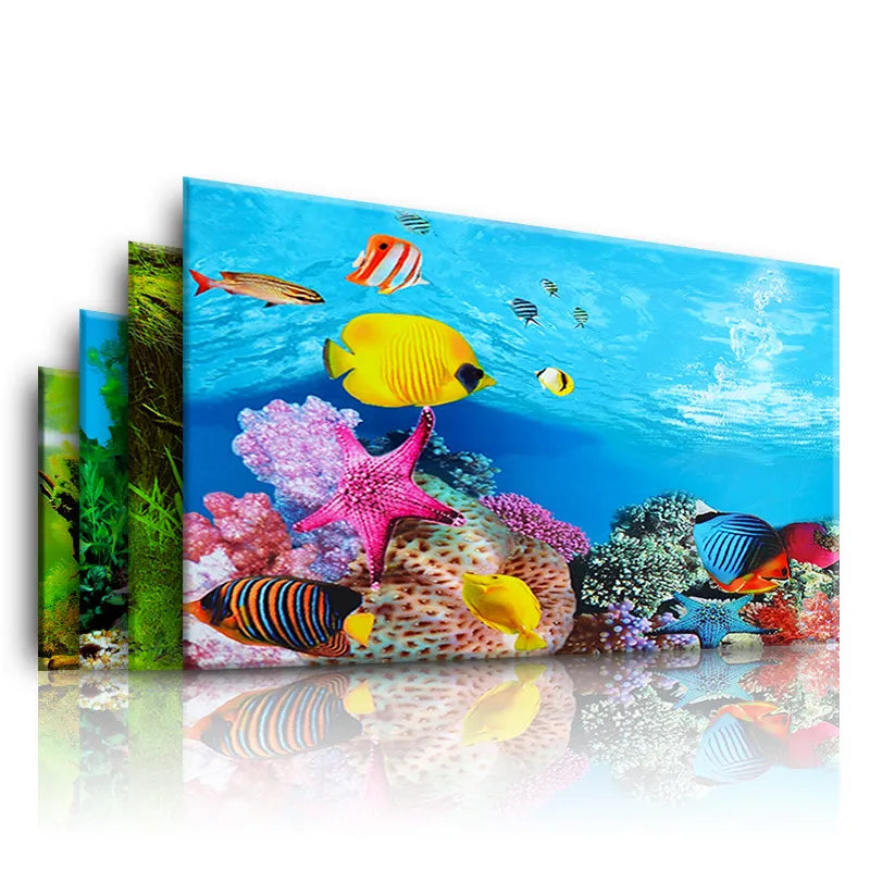 Background for Aquarium 3d  Sticker Poster Fish Tank  Aquarium Background accessories Decoration Ocean Plant Aquascape Painting