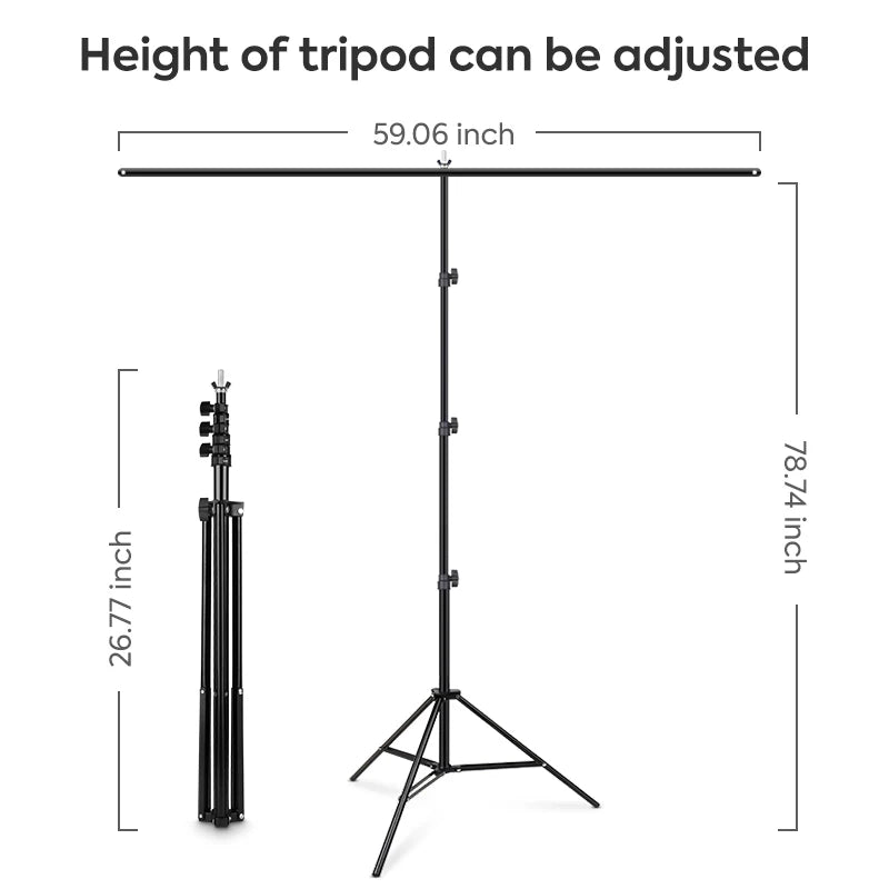 Green Screen Backdrop With 5x6.5ft Stand, Photography Support Stand System Kit With Chromakey Muslin Background With 2 Clips