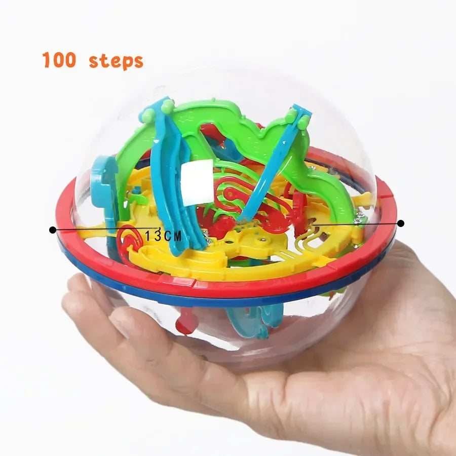 3D Magical Intellect Maze Ball 100 Steps,IQ Balance Perplexus Magnetic Ball Marble Puzzle Game for Kid and Adult Toys Iintellect