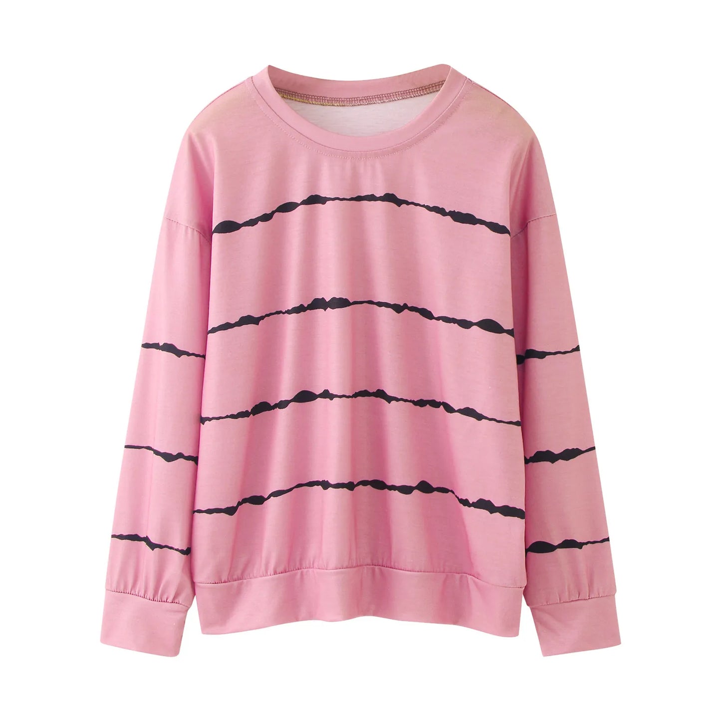 4 To 13 Years Old Little Girls Casual T-Shirts Spring Long Sleeve Tops Striped Crewneck Tunic Kids Tee Blouses Shirt