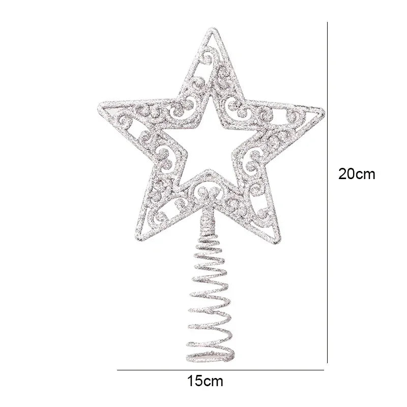Christmas Tree Toppers Star Xmas Tree Decor Ornaments Gold Silver Star Christmas Decorations For Home Xmas 2023 Navidad New Year