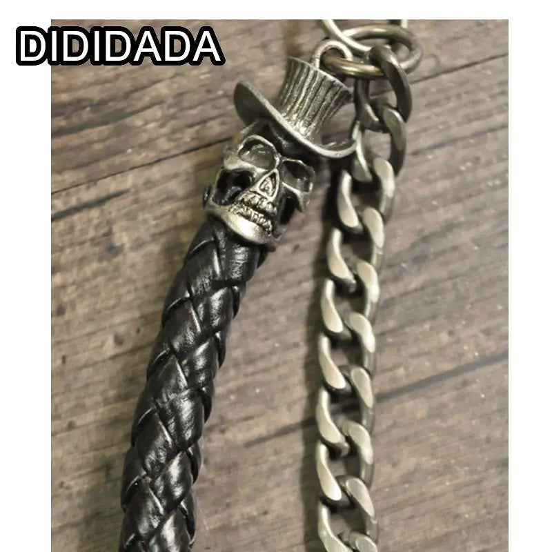 Women Men's Motorcyle Keychain Belt Chains Rock Punk Double chain Cowboy Cowgirls Pants Trousers Chain Biker Wallet Accessories