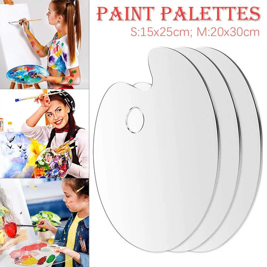 Acrylic Clear Paint Tray High-quality Drawing Supplies Transparent Paint Palettes Gouache Oval Pigment Pallet