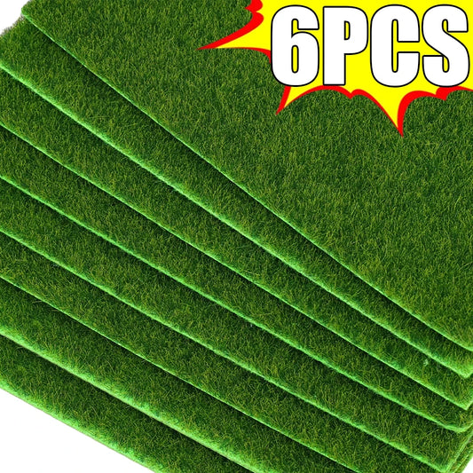 6/1PCS Artificial Green Lawns DIY Grass Mat Landscape Carpets Gardening Turf Outdoor Home Aquarium Wedding Decor Fake Grass