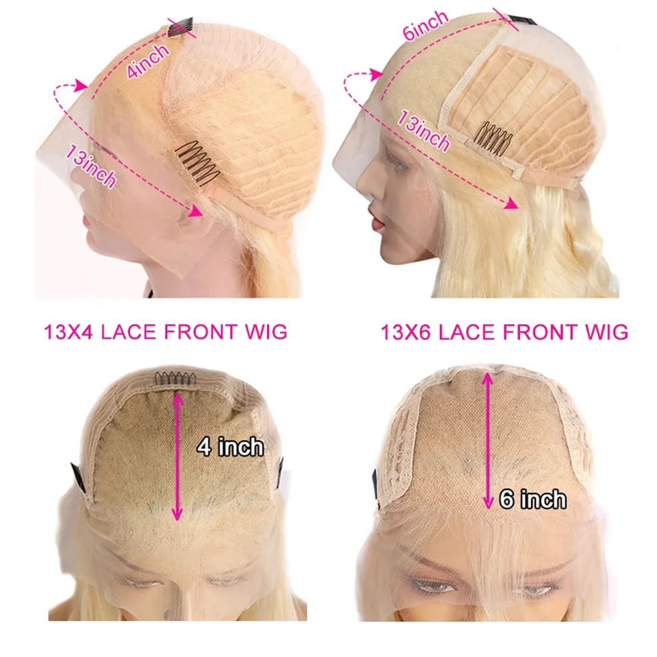 Pink Colored Short Straight Bob Lace Front Wig Mint Green Human Hair Wigs 613 Blonde Platinum HD Transparent Lace Frontal Wig