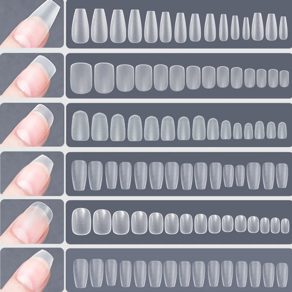 120pcs/bag Matte Press On Nail Tips Soft Full Cover False Nails Oval Almond Sculpted Fake Nail