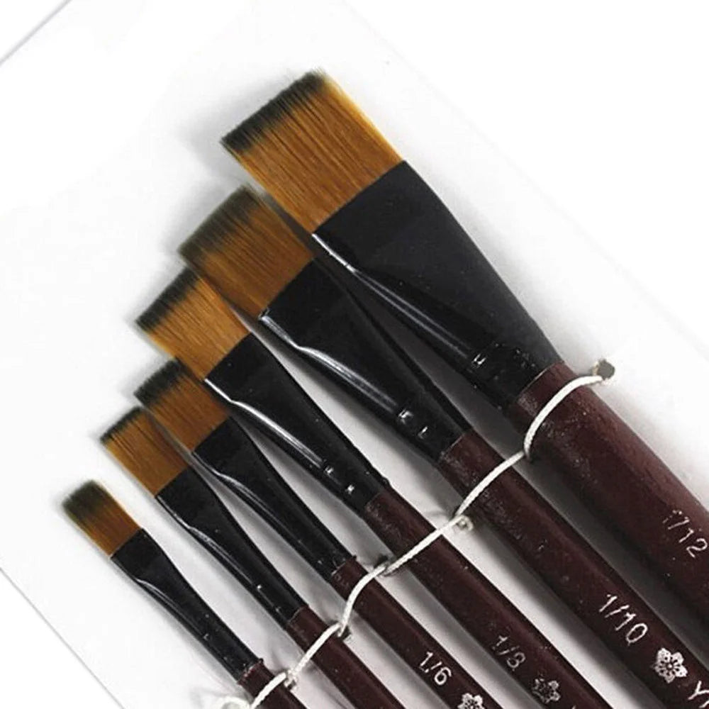 Professional Painting Set 6pcs Acrylic Oil Watercolors Artist Paint Brushes