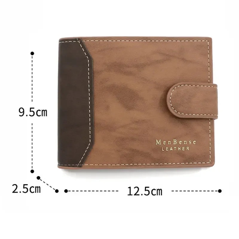 Free Engrave Name Short Men Wallets Personalized Gift for Men Card Holder PU Leather Small Holder Tri-fold Bag Men's Purses