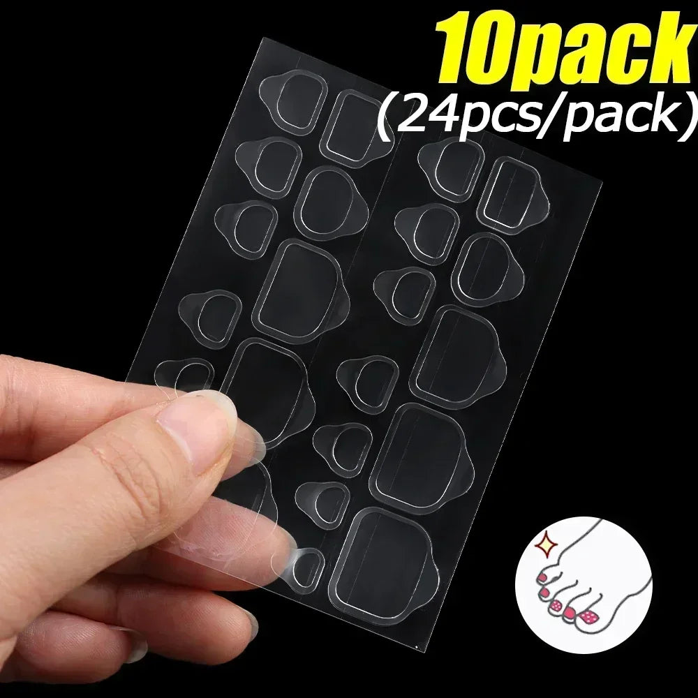 10pack Transparent False Jelly Nail Tips Sticker Double Side Gel Nail Glue for Press On Nails Self-Adhesive False Manicure Decal