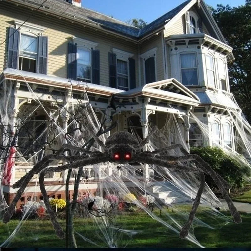 Halloween Big Plush Spider Horror Halloween Decoration Party Props Outdoor Giant Spider Decor 30-200cm Black Spider Plush Toy