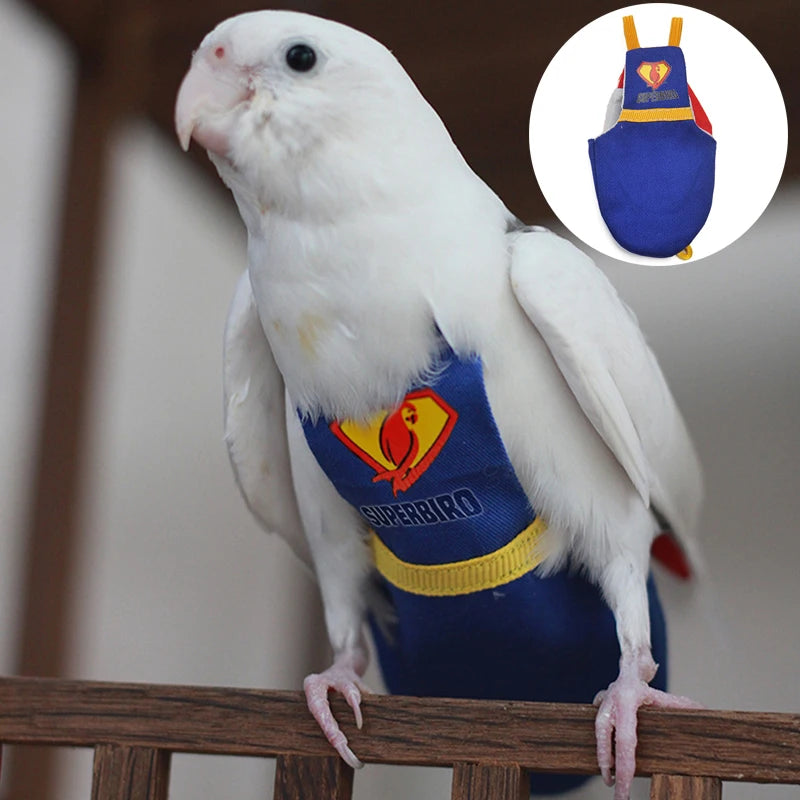 Washable Parrot Diaper Clothes Small Medium Large Pet Birds Flight Suit Cute Funny Cockatiel Pigeons Parakeet Nappy Clothing