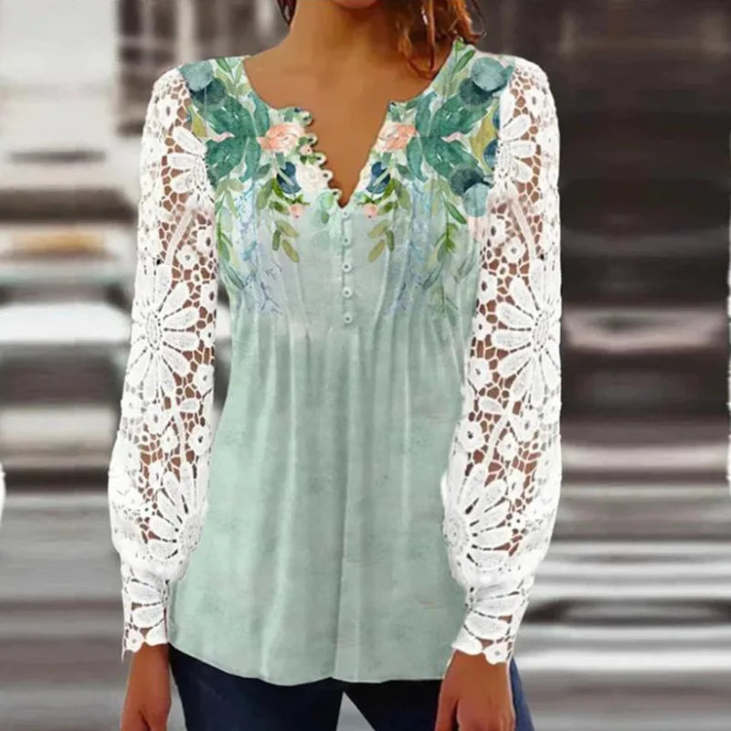 Shirts for Women Clothes Vintage Y2k Tops Spring Fashion T-shirts Casual Elegant Lace Autumn Women Clothing Spring Streetwear