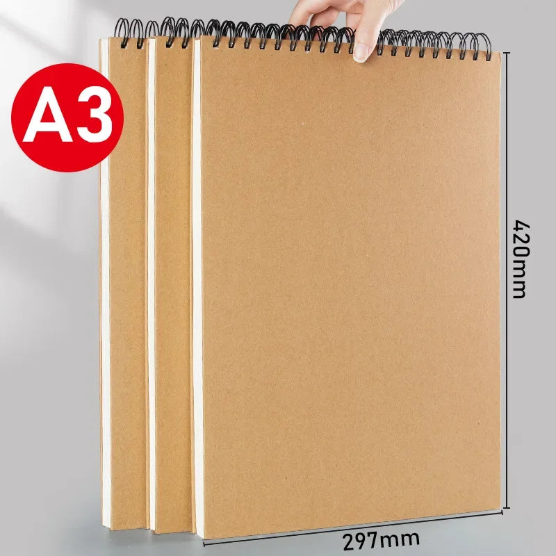 A3 Sketchbook Thickened Art Student Specialized Vertical Flip Drawing Blank Painting Book Hand Drawing