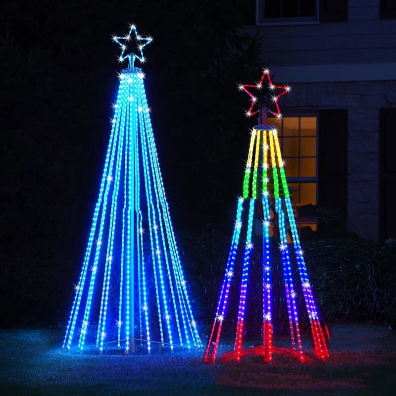 Animated Lightshow Cone Christmas Tree Led Yard Light Led String Lights Waterproof IP44 Home Xmas Outdoor Decoration EU Plug