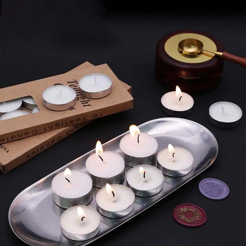 10Pcs Round Tea Candle Unscented Smokeless White Candle Christmas Items No Drops Cotton Wick Candle Decoration For Wedding