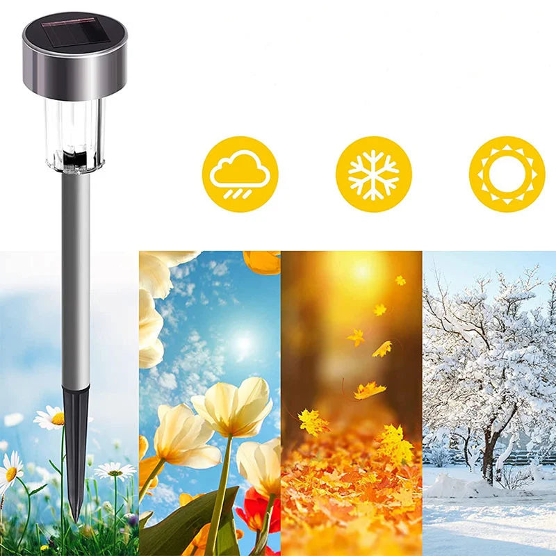 LED Solar Outdoor Ground Lights Solar Powered Waterproof Landscape Lawn Path Lights Lamp Sunlight Courtyard Garden Decoration