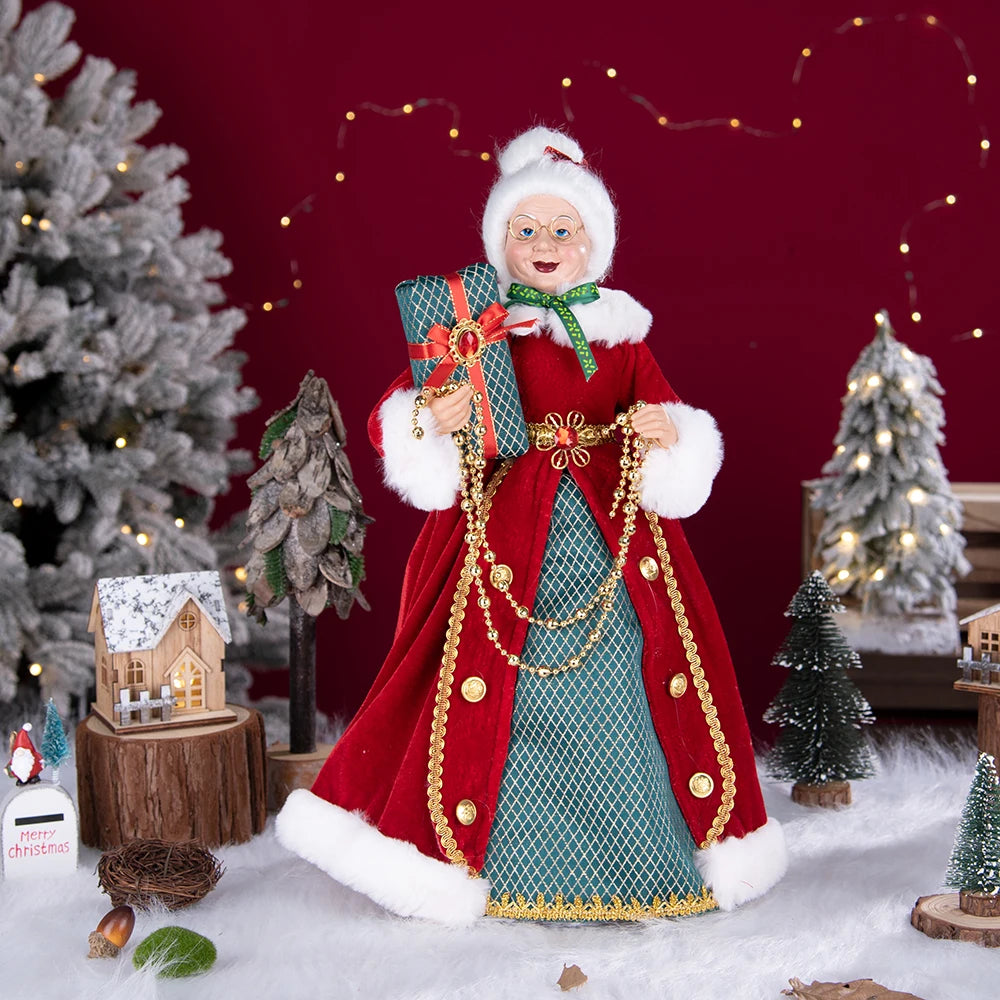 Santa Claus Granny Doll 50cm Standing Santa Claus Ornament Christmas Scene Doll Decoration 2024 Christmas Gift For Children