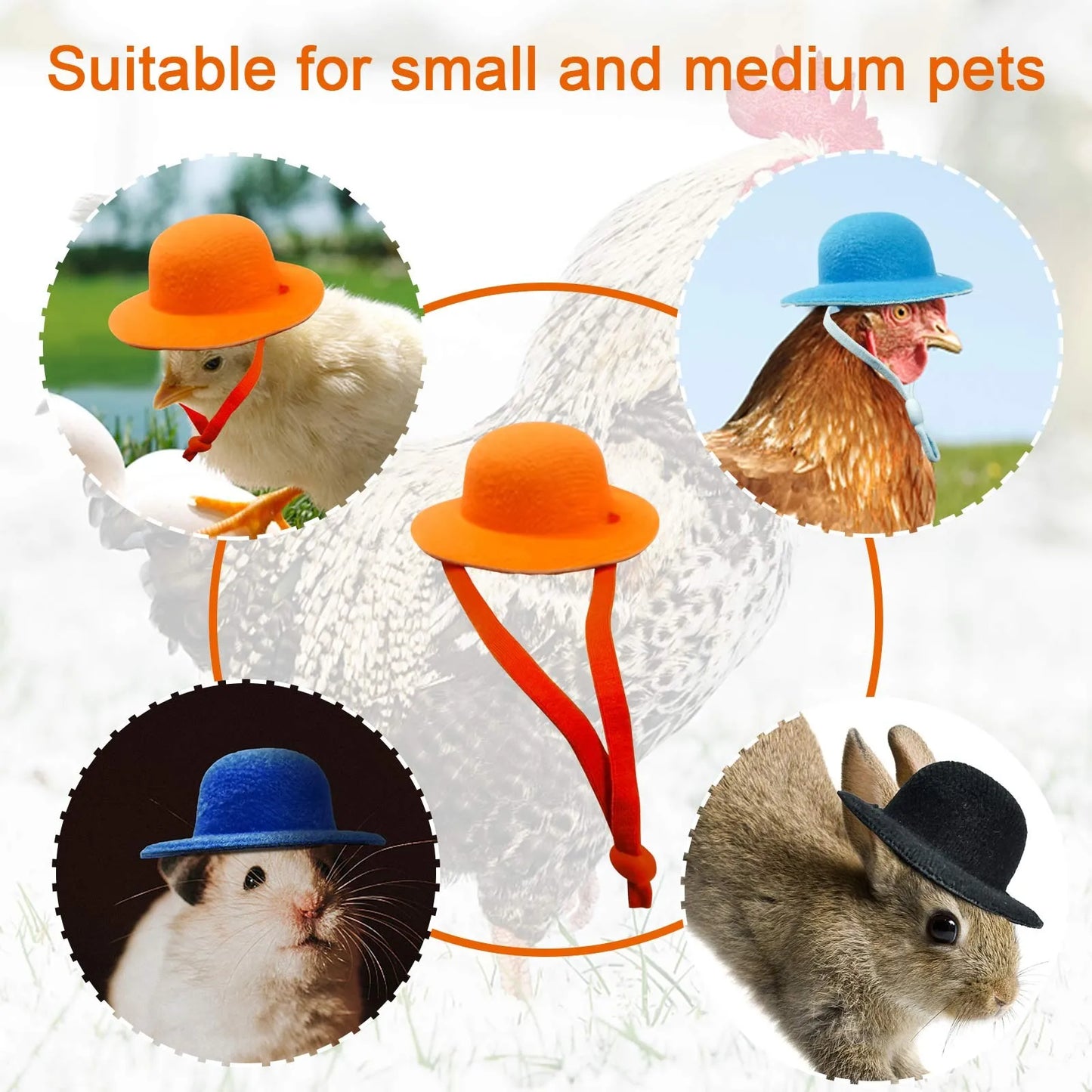 Chicken Hat For Hens Tiny Pets Funny Chicken Accessories Hen Top Hat For Rooster Duck Parrot Hamster Poultry Stylish Show Costum