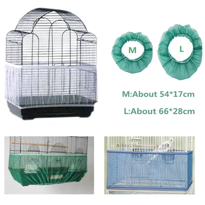 Nylon Mesh Bird Parrot Cover Nylon Breathable Mesh Bird Cage Protection Bird Parrot Cover Soft And Easy Catcher Clean Supplies