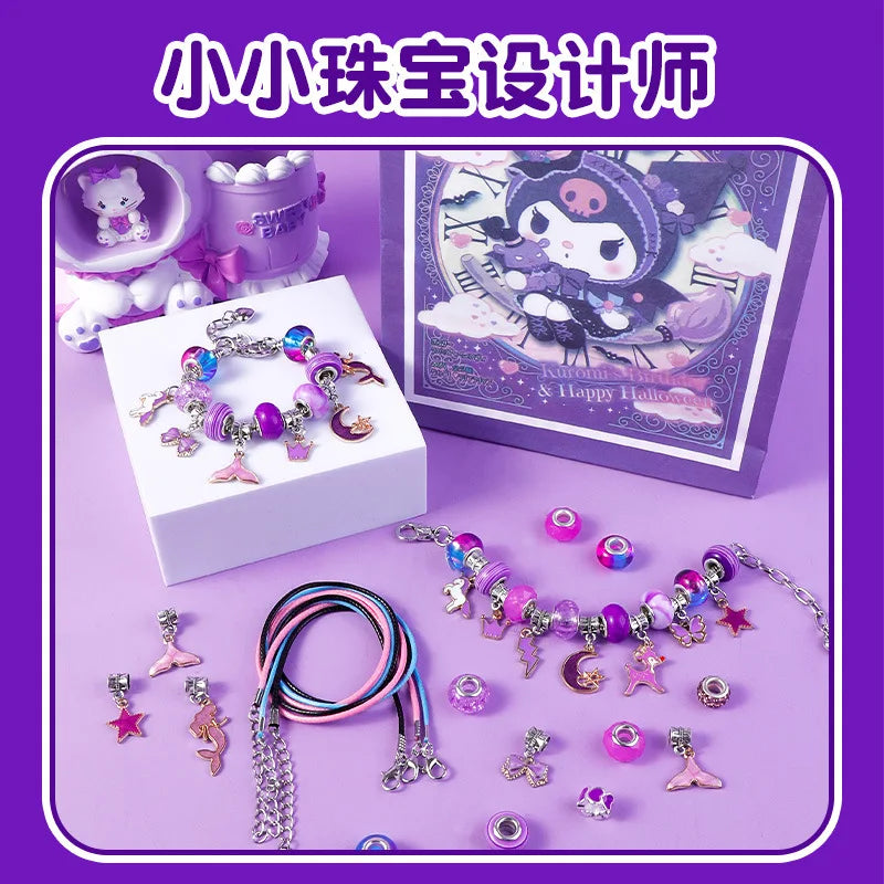 Beaded Bracelet Birthday Gift Box Handmade Diy Material Make Children Toys Girls Sanrio Kuromi My Melody Jewelry Necklace Anime