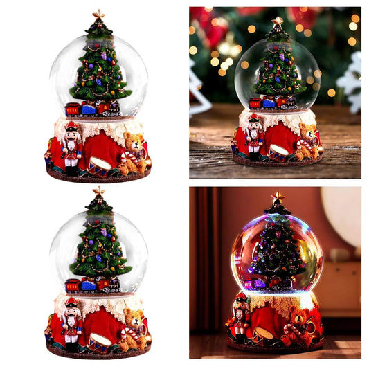 Music Box Home Decor Rotation Christmas Snow Globe Ornament Table Centerpiece for Girlfriend Boyfriend Mom Dad Christmas Present