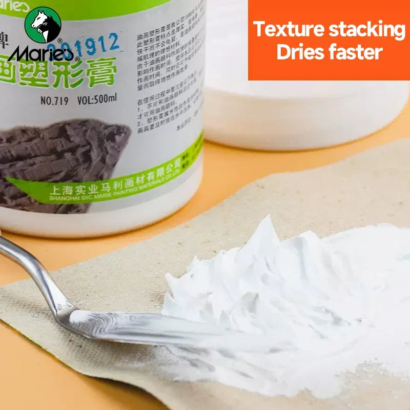 Marie's Oil Painting Shaping Paste 500ML Texture Painting Material Easy To Stack Fast Dry No Cracking Acrylic Base Art Supplies