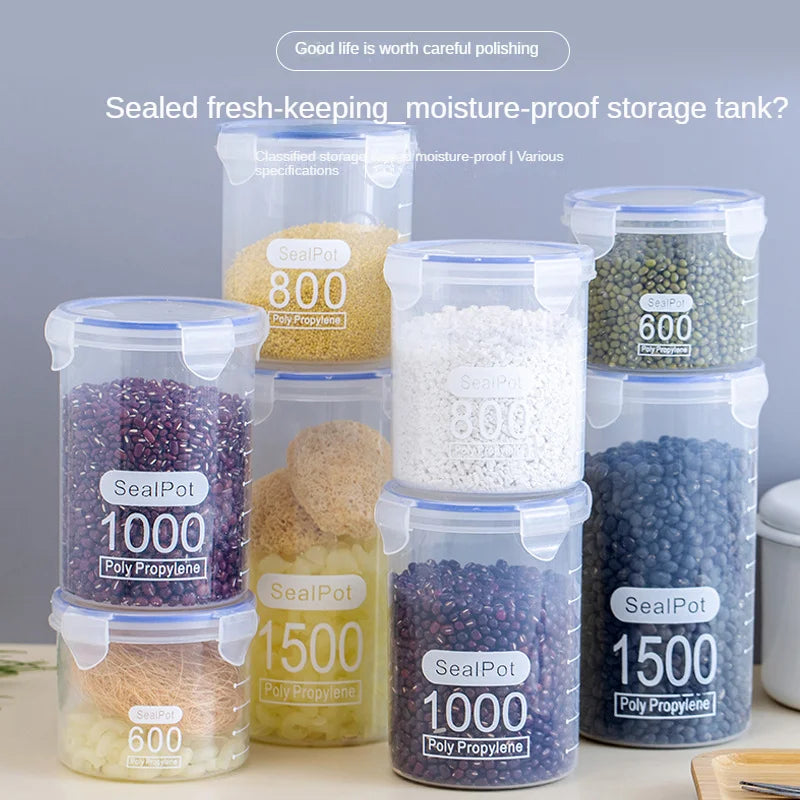 1 Pc Large Sealed Transparent Plastic Sealed Bottle Milk Powder Food Kitchen Grain Storage Box Storage Tank