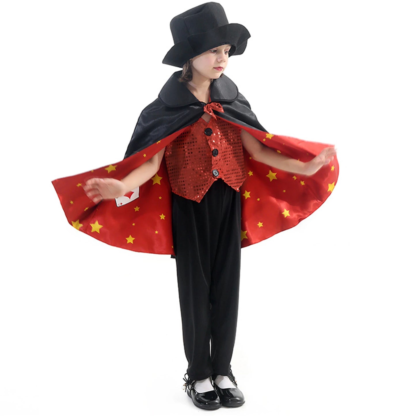 Kids Magician Children Cosplay Costume Uniform Vest Vampire Pants Full Set for Boys Girls Outfit Halloween Carnival Funny Suit