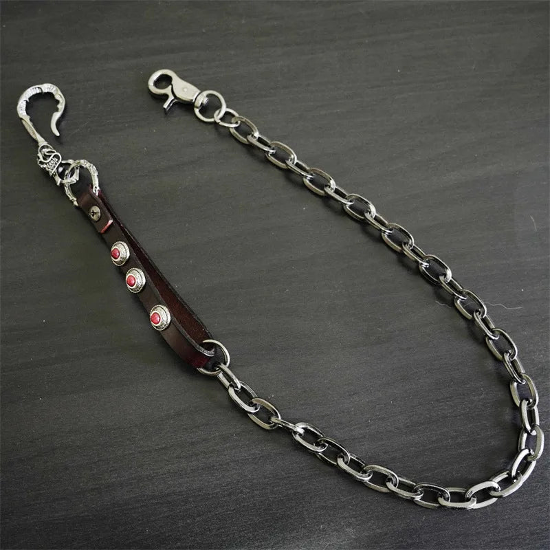 Hip Hop Punk Leather Skull Metal Casual Wild Pants Chain Wallet Chain Key Chain Men's Waist Chain