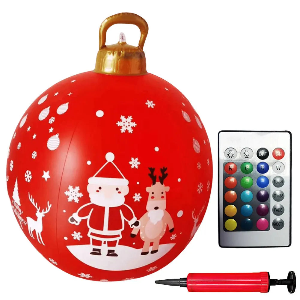 1PC Christmas Tree Decorations Balls Giant Inflatable Christmas Balls Outdoor Christmas Decorations PVC 60CM Snowman Balls