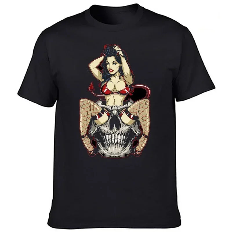 The Misfits I Want Your Skulls T Shirt Punk Rock Band Tee Harajuku Male Vintage Graphic Tops Hip-hop Streetwear Men Clothing