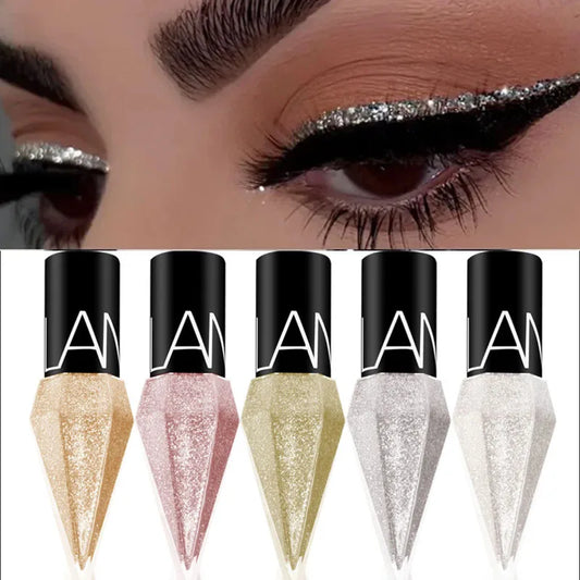 Diamond Shiny Eye Liners Eyeshadow Waterproof Silver Rose Gold Color Glitter Sequins Eyeliner Eye Shadow Makeup Beauty Cosmetics