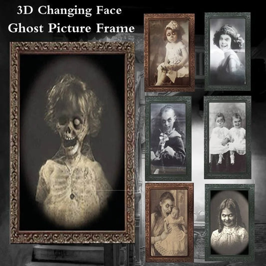 3D Changing Face Ghost Picture Frame Halloween Decoration Horror Craft Supplies Haunted House Party Decor Halloween Props