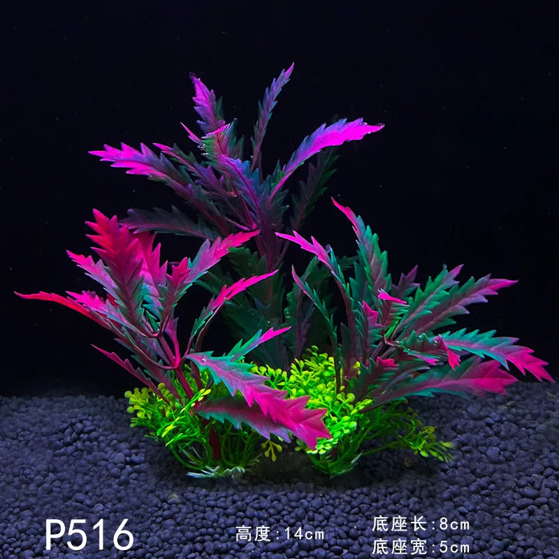 12 Kinds Artificial Aquarium Decor Plants Water Weeds Ornament Aquatic Plant Fish Tank Grass Decoration Accessories 14cm